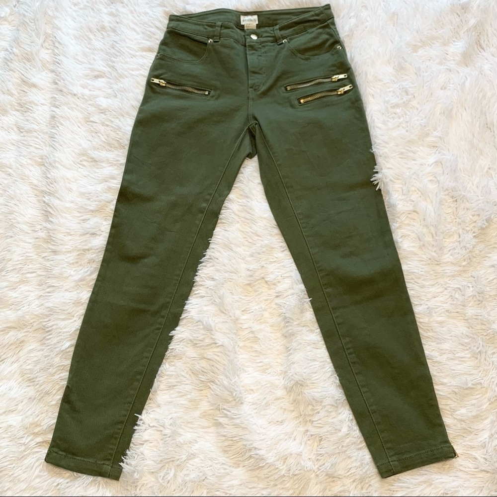 Gold Zippers Olive Pant